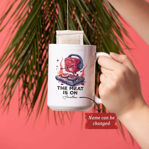 Steak DJ With Custom Name Personalized | Customised Coffee Mug | 11 OZ