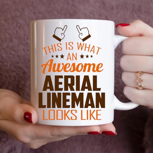 Awesome Aerial Lineman This Is What an Looks | Ceramic Coffee Mug | 11 OZ
