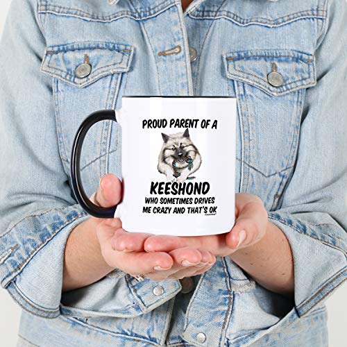 Keeshond Gifts Funny Dog Breed Mom Proud | Ceramic Coffee Mug | 11 OZ
