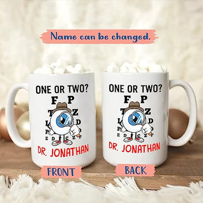 Personalized Eye Chart Alphabet Gift With | Customised Coffee Mug | 11 OZ