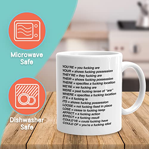 Sarcasm Funny Sarcastic Grammar Police | Ceramic Coffee Mug | 11 OZ