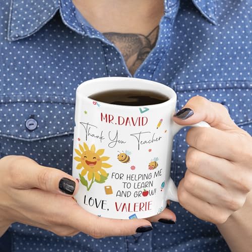 Personalized Name Teacher Thank You Gift | Customised Coffee Mug | 11 OZ