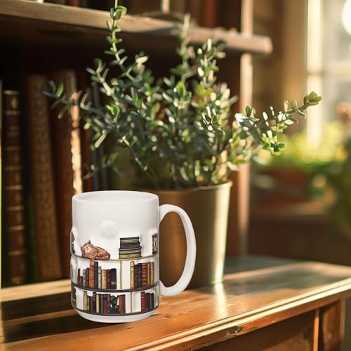 Full-Wrap Embossed 3D Book For Lovers Gifts | Ceramic Coffee Mug | 11 OZ