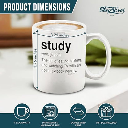 shop4ever Study Definition Funny Dictionary | Ceramic Coffee Mug | 11 OZ