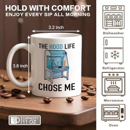 The Hood Life Chose Me Funny Science Lab Theme | Ceramic Coffee Mug | 11 OZ