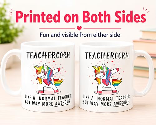 Teachercorn Unicorn Teacher Gifts Funny | Ceramic Coffee Mug | 11 OZ