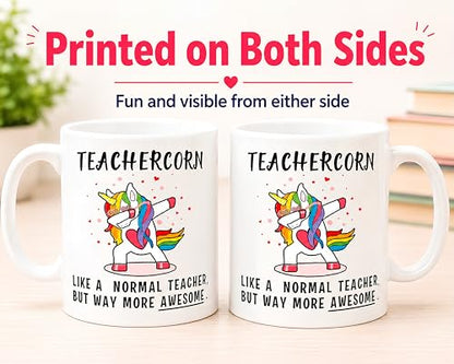 Teachercorn Unicorn Teacher Gifts Funny | Ceramic Coffee Mug | 11 OZ