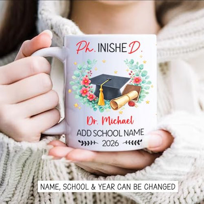 Personalized Phinished Graduation Custom | Customised Coffee Mug | 11 OZ