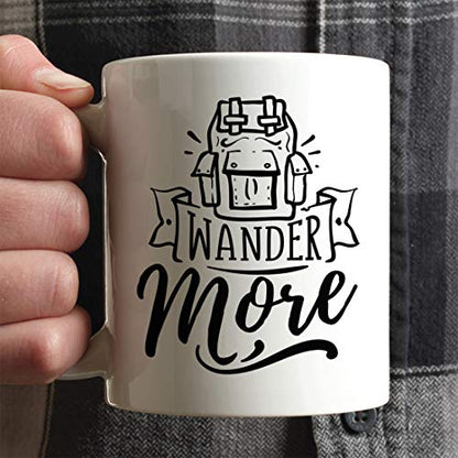 Hot Chocolate Gift Wander More 1-Pack | Ceramic Coffee Mug | 11 OZ