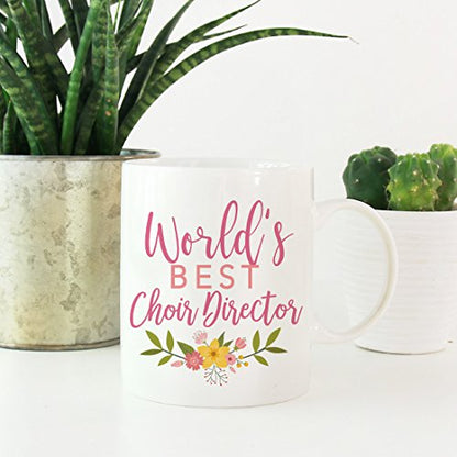 Teacher Gag Gift Floral Flowers Design World s | Ceramic Coffee Mug | 11 OZ
