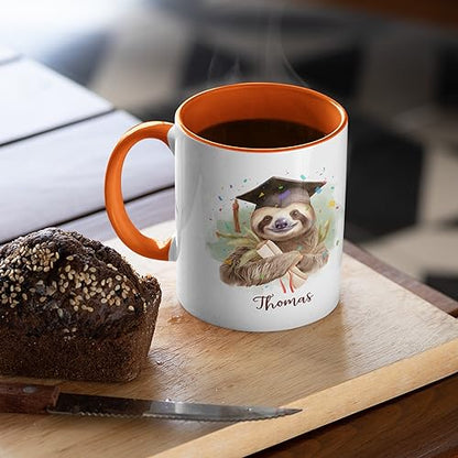 Personalized Sloth Graduation Custom Name | Customised Coffee Mug | 11 OZ