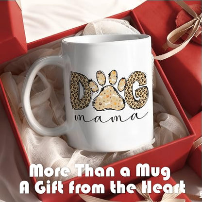 Leopard Print Dog Mama Creative Lover Gifts | Ceramic Coffee Mug | 11 OZ