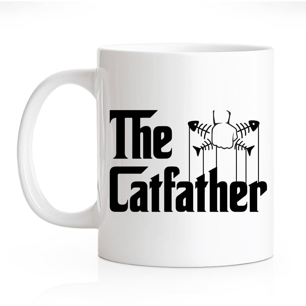 The Catfather Funny | Ceramic Coffee Mug | Father's Day Gift | Stylish Printed Design | Tea & Coffee Cup | 11oz