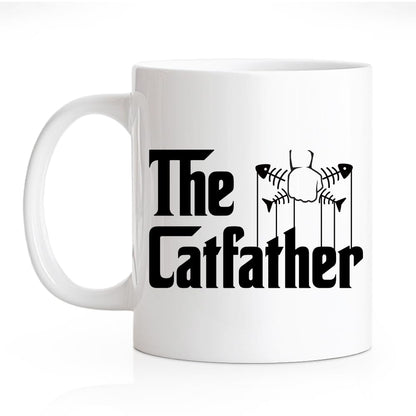 The Catfather Funny | Ceramic Coffee Mug | Father's Day Gift | Stylish Printed Design | Tea & Coffee Cup | 11oz