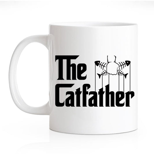 The Catfather Funny | Ceramic Coffee Mug | Father's Day Gift | Stylish Printed Design | Tea & Coffee Cup | 11oz