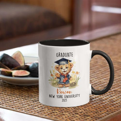 Personalized Baby Lion Graduation Animal | Customised Coffee Mug | 11 OZ