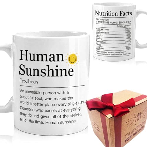 Human Sunshine Gifts for Women Boss Lady | Ceramic Coffee Mug | 11 OZ