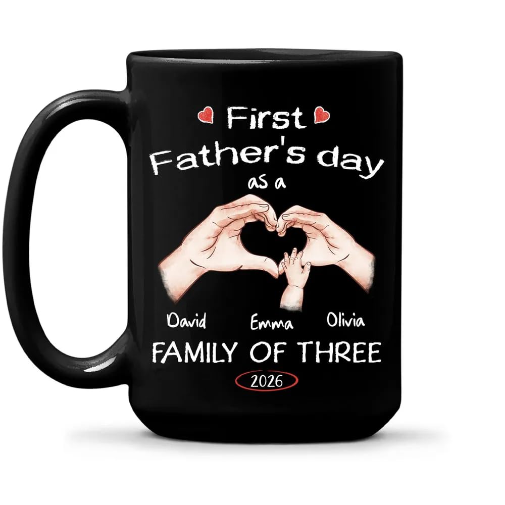 As A Family Of Three | Ceramic Coffee Mug | Father's Day Gift | Stylish Printed Design | Tea & Coffee Cup | 11oz