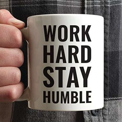 Motivational Gift Work Hard Stay Humble 1-Pack | Ceramic Coffee Mug | 11 OZ