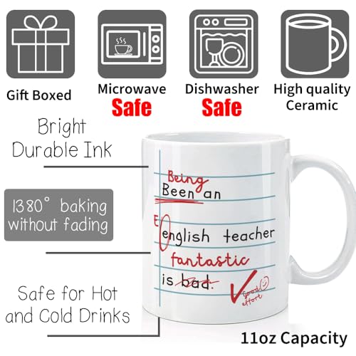 Funny English Teacher Appreciation Gifts | Ceramic Coffee Mug | 11 OZ