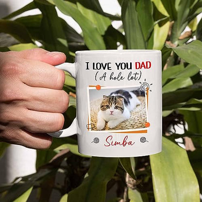 Personalized Add Photo Cat Daddy I Love You | Customised Coffee Mug | 11 OZ
