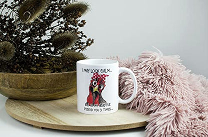 Funny Rooster I May Look Calm But In My Head | Ceramic Coffee Mug | 11 OZ