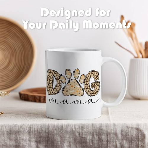Leopard Print Dog Mama Creative Lover Gifts | Ceramic Coffee Mug | 11 OZ