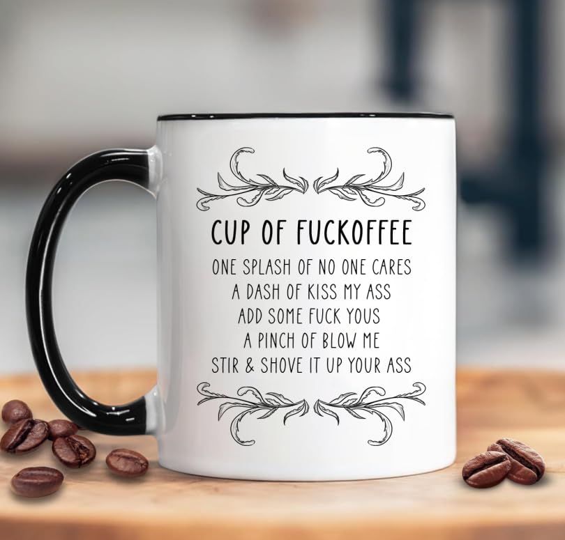 Funny of Fuckoffee with Handle | Ceramic Coffee Mug | 11 OZ