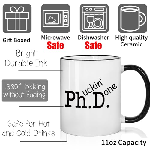 Phd Graduation Gift for Done Women Men Doctor | Ceramic Coffee Mug | 11 OZ