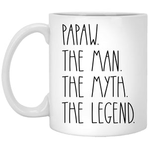 Papaw The Man The Myth The Legend | Ceramic Coffee Mug | Father's Day Gift | Stylish Printed Design | Tea & Coffee Cup | 11oz