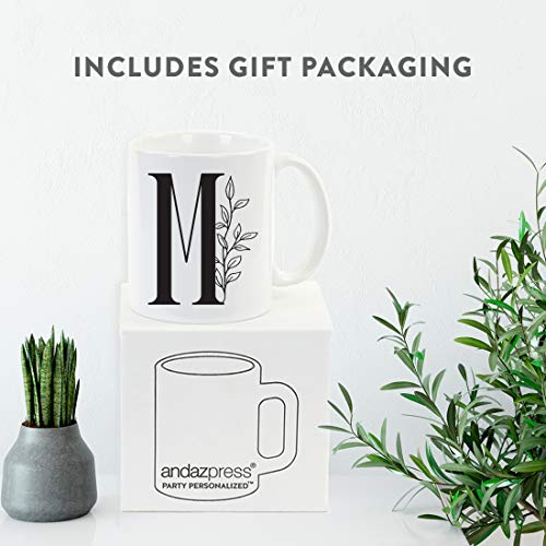 Gift Elegant Design Monogram Initial Letter M | Ceramic Coffee Mug | 11 OZ
