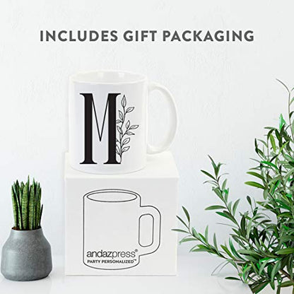 Gift Elegant Design Monogram Initial Letter M | Ceramic Coffee Mug | 11 OZ
