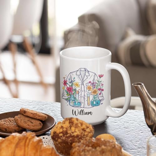 Lovely Lab Coat Accent Personalized Name | Customised Coffee Mug | 11 OZ