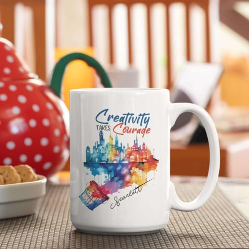 Personalized Artist Themed Creativity Takes | Customised Coffee Mug | 11 OZ