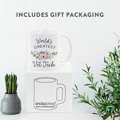 Gift for Women World s Greatest Vet Tech | Ceramic Coffee Mug | 11 OZ