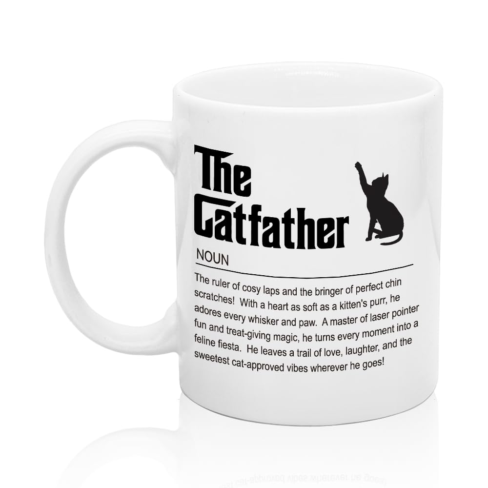 Catfathe | Ceramic Coffee Mug | Father's Day Gift | Stylish Printed Design | Tea & Coffee Cup | 11oz