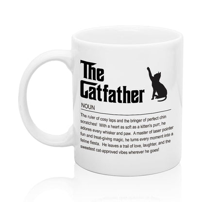 Catfathe | Ceramic Coffee Mug | Father's Day Gift | Stylish Printed Design | Tea & Coffee Cup | 11oz