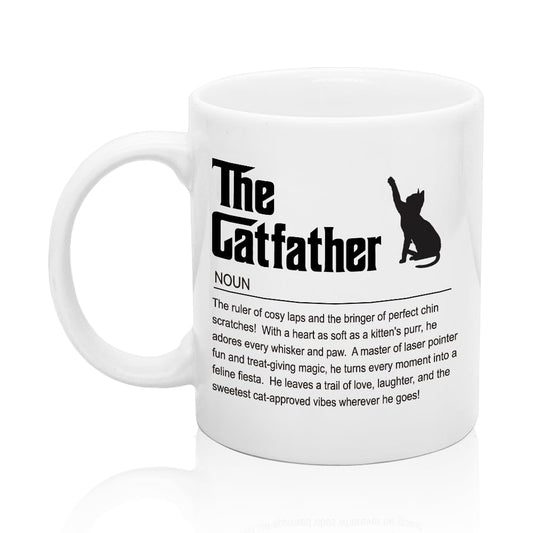 Catfathe | Ceramic Coffee Mug | Father's Day Gift | Stylish Printed Design | Tea & Coffee Cup | 11oz