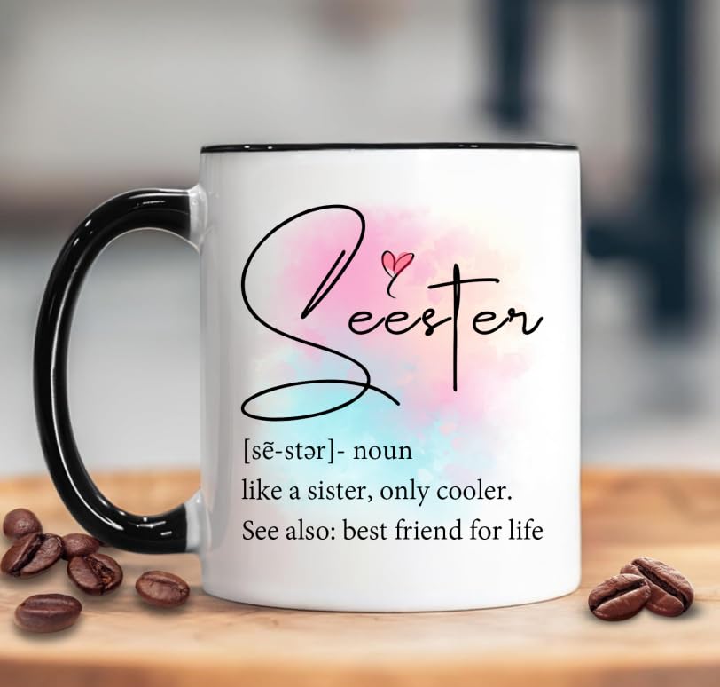 Funny Quote Seester Definition with Handle | Ceramic Coffee Mug | 11 OZ