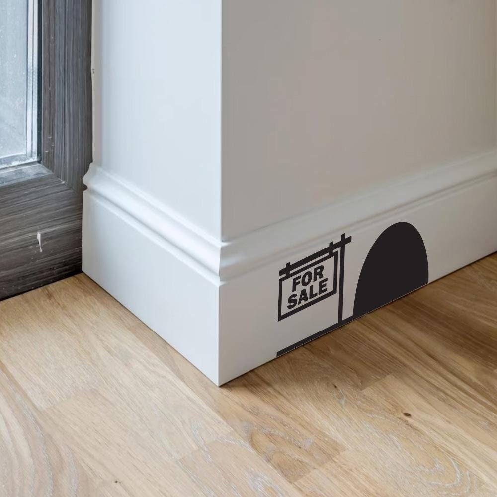 Mouse Hole Vinyl Wall Decal: Skirting Board Art Sticker