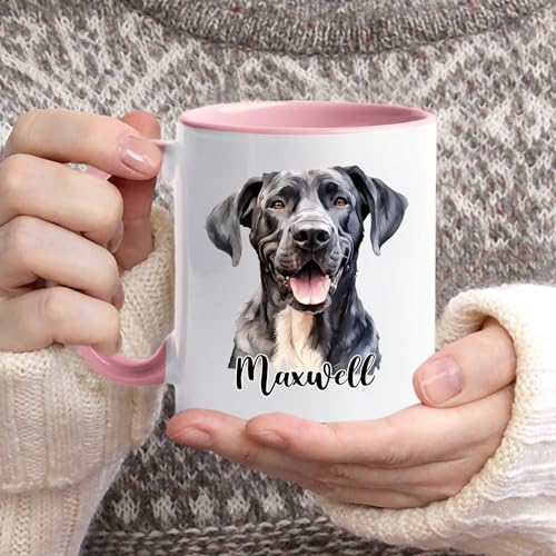 Personalized Name Great Dane Custom Dog | Customised Coffee Mug | 11 OZ