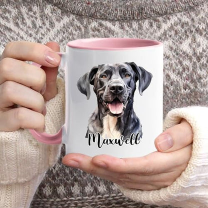 Personalized Name Great Dane Custom Dog | Customised Coffee Mug | 11 OZ