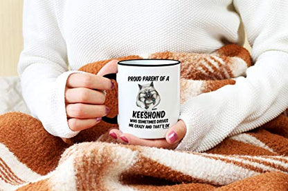 Keeshond Gifts Funny Dog Breed Mom Proud | Ceramic Coffee Mug | 11 OZ