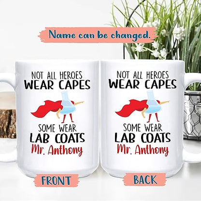 Personalized Lab Tech Not All Heroes Wear | Customised Coffee Mug | 11 OZ