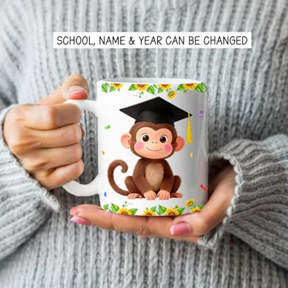 Personalized Happy Graduation Monkey with | Customised Coffee Mug | 11 OZ