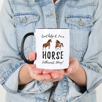 Horse Cute Horses Novelty Farm Cowboys Themed | Ceramic Coffee Mug | 11 OZ
