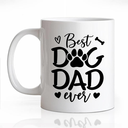 Best Dog Dad Ever for Men Dog Father | Ceramic Coffee Mug | Father's Day Gift | Stylish Printed Design | Tea & Coffee Cup | 11oz