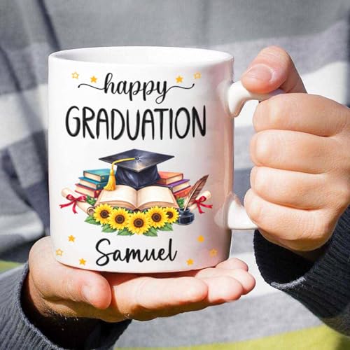 Personalized Happy Graduation with Name | Customised Coffee Mug | 11 OZ