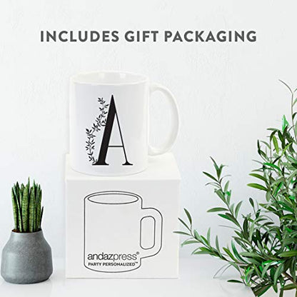 Gift Elegant Design Monogram Initial Letter A | Ceramic Coffee Mug | 11 OZ