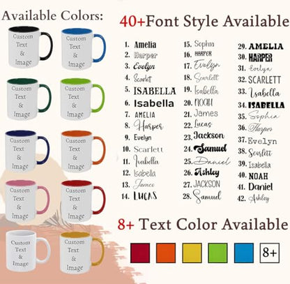Custom with Picture Personalized Add Your | Customised Coffee Mug | 11 OZ
